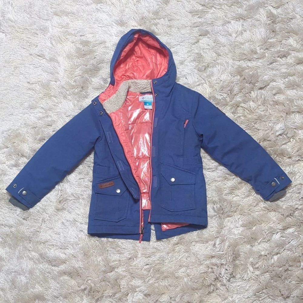 Columbia Boy's Barlow Pass Blue Down Insulated Synthetic Top Jacket XS - Picture 4 of 12
